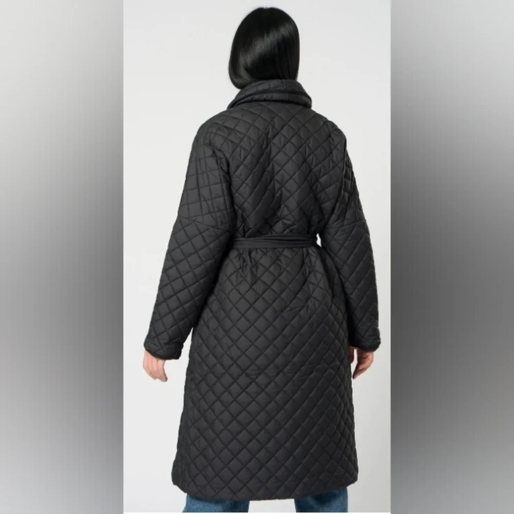 Etcetera Long Quilted Diamond Coat Size Large